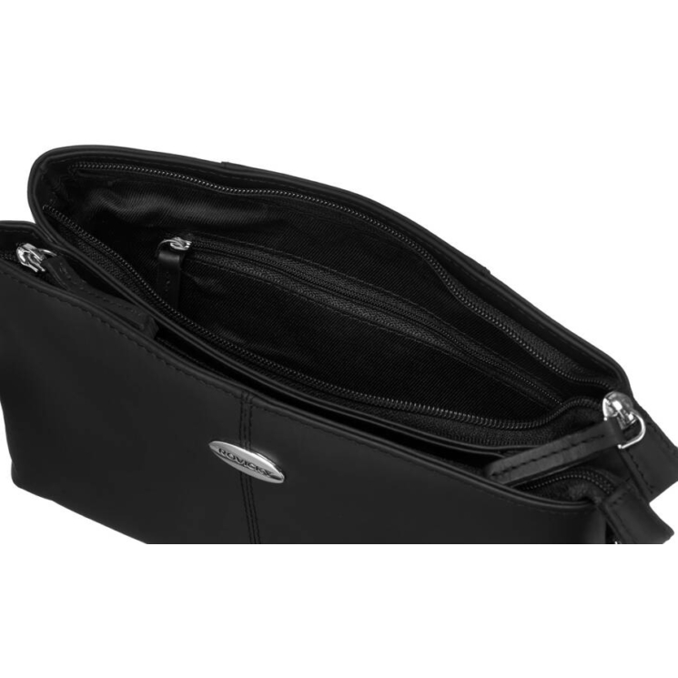 Elegáns Valódi bőr női oldaltáska fekete színben