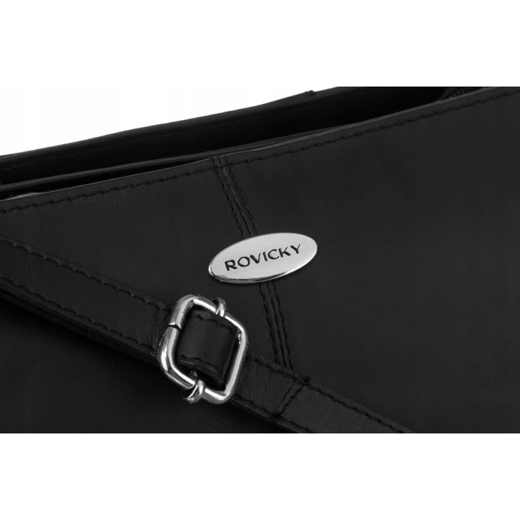 Elegáns Valódi bőr női oldaltáska fekete színben