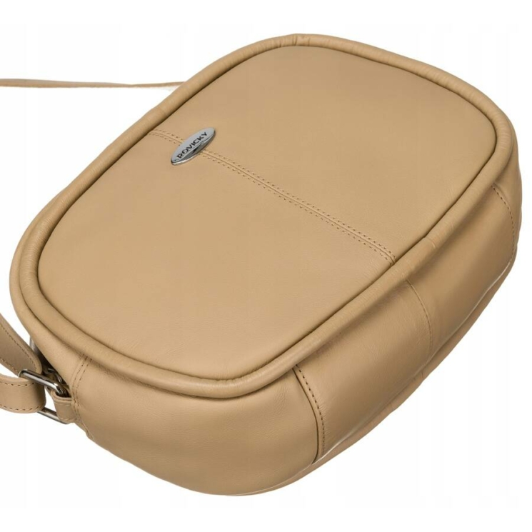 Valódi bőr Női oldaltáska bézs színben