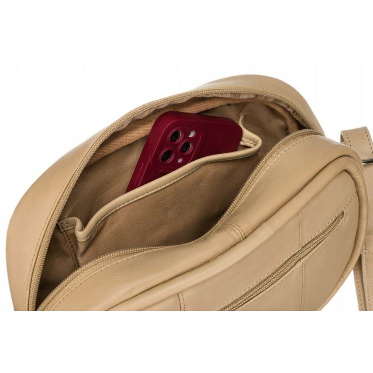 Valódi bőr Női oldaltáska bézs színben