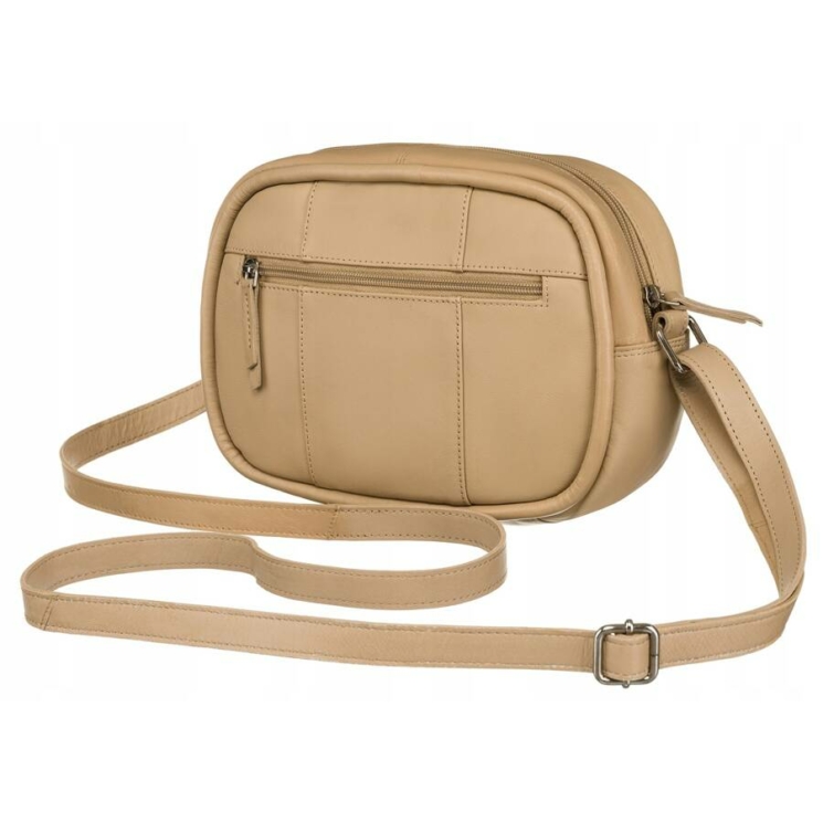 Valódi bőr Női oldaltáska bézs színben