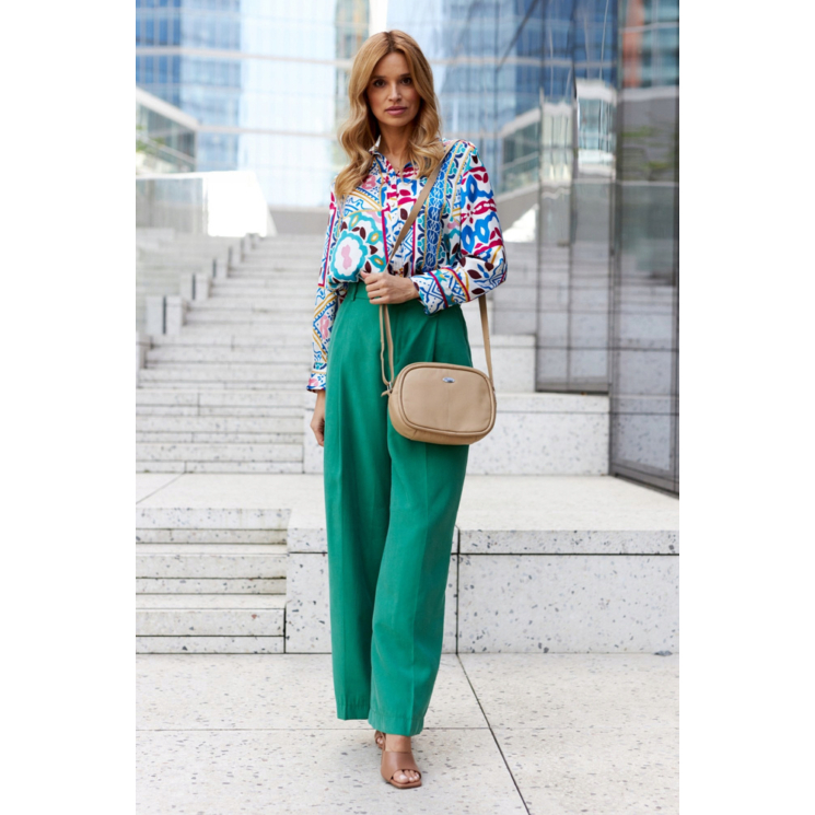 Valódi bőr Női oldaltáska bézs színben