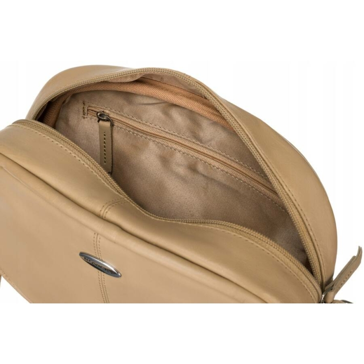 Valódi bőr Női oldaltáska bézs színben