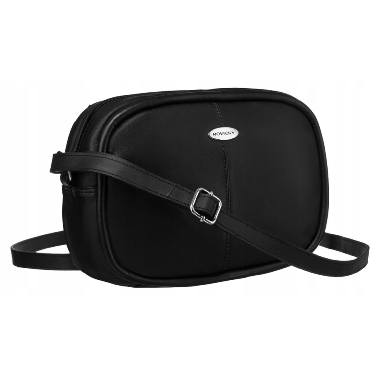 Valódi bőr Női oldaltáska fekete színben