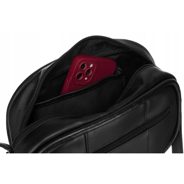 Valódi bőr Női oldaltáska fekete színben