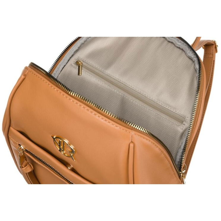 Divatos női hátizsák camel színben