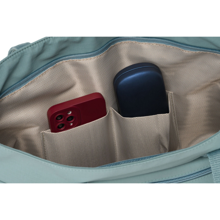 Stílusos női válltáska farmerkék színben