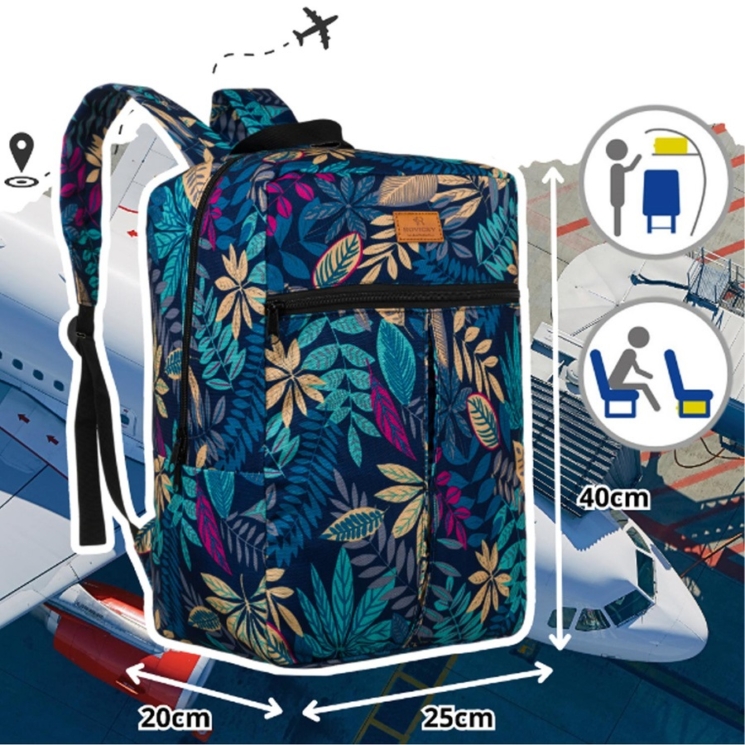 Fedélzeti hátizsák Ryanair fedélzeti ingyenes méret 40 x 20 x 25 cm 