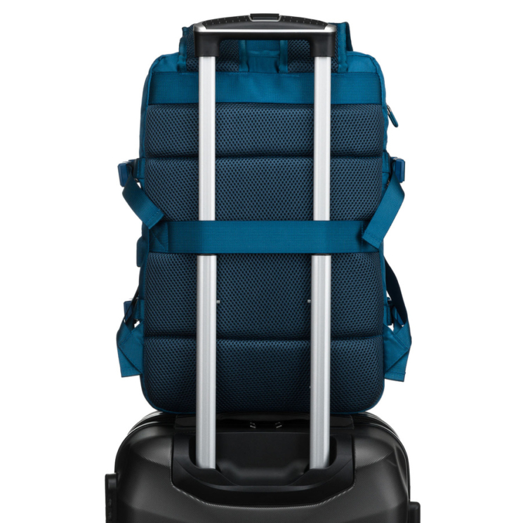 Peterson extrabővíthető kék színű hátizsák kézipoggyász méretben 40 x 30 x 20 cm