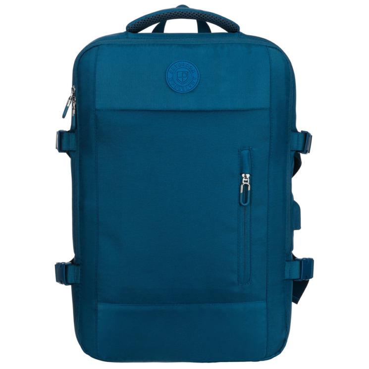 Peterson extrabővíthető kék színű hátizsák kézipoggyász méretben 40 x 30 x 20 cm