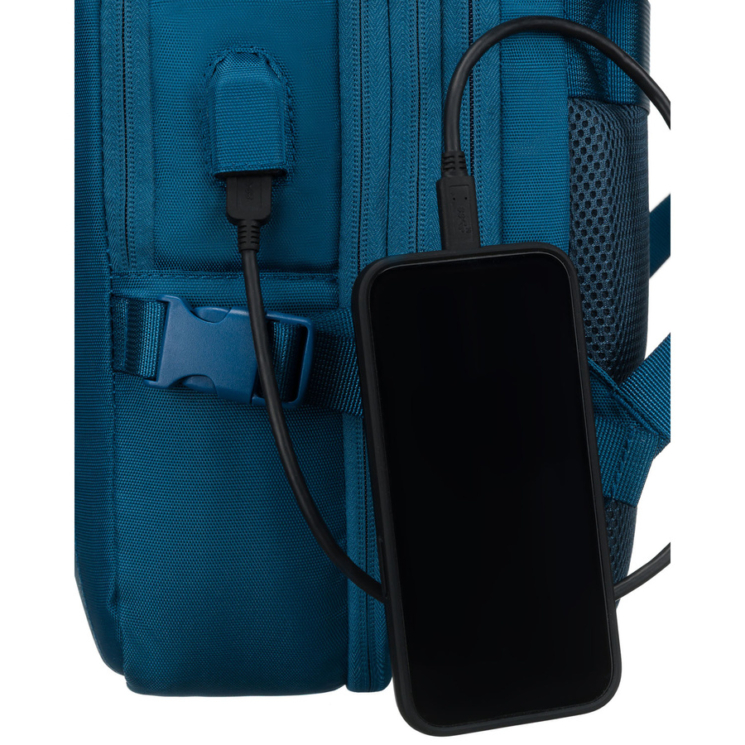 Peterson extrabővíthető kék színű hátizsák kézipoggyász méretben 40 x 30 x 20 cm