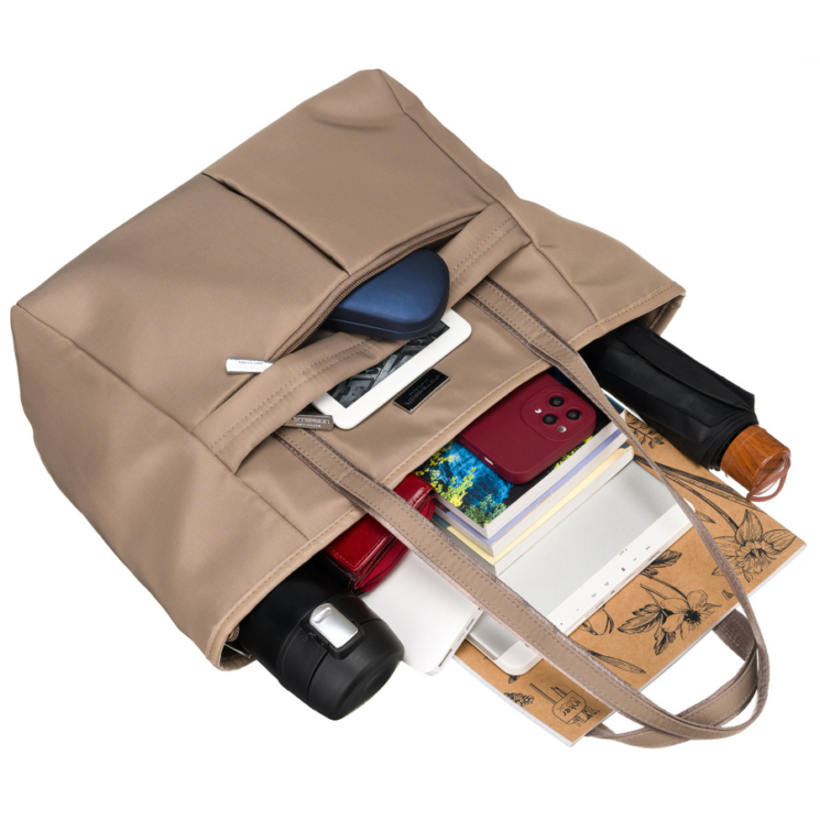 Stílusos női válltáska bézs színben