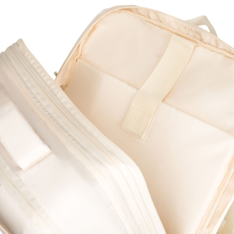 Peterson extrabővíthető bézs színű hátizsák kézipoggyász méretben 40 x 30 x 20 cm