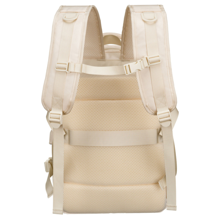 Peterson extrabővíthető bézs színű hátizsák kézipoggyász méretben 40 x 30 x 20 cm