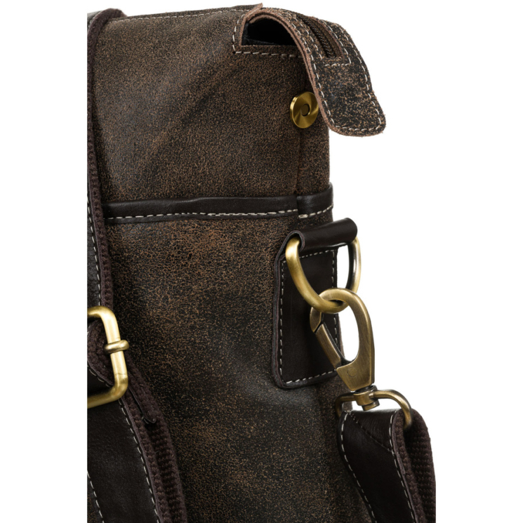 Valódi bőr üzleti táska laptoptartóval fekete színben