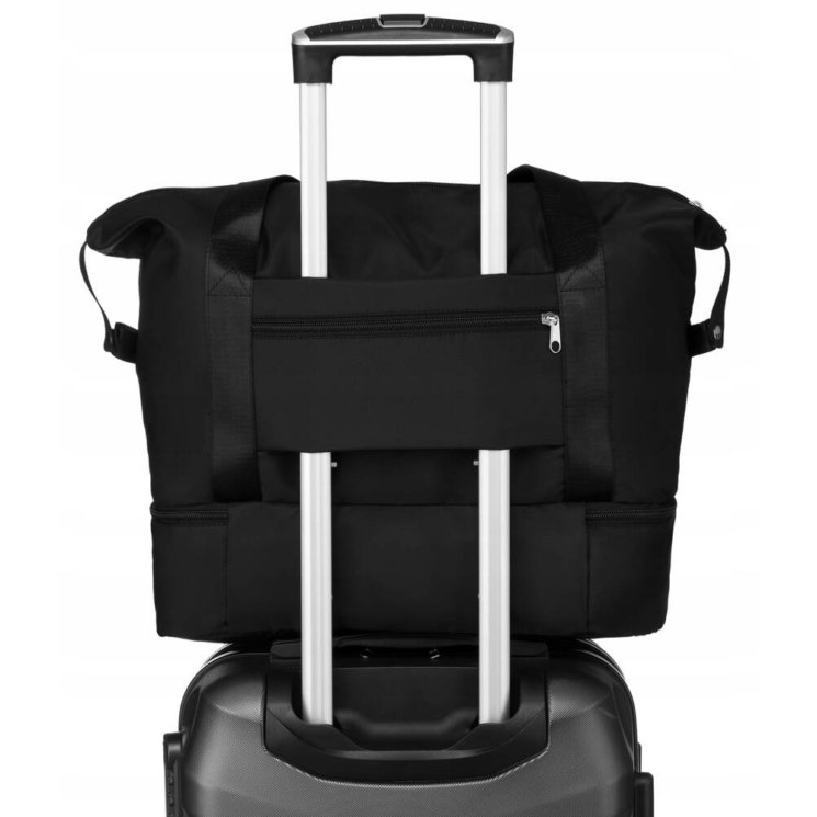 Bővíthető Sporttáska/Utazótáska fekete színben Wizzair méretű 40 x 30 x 20 cm