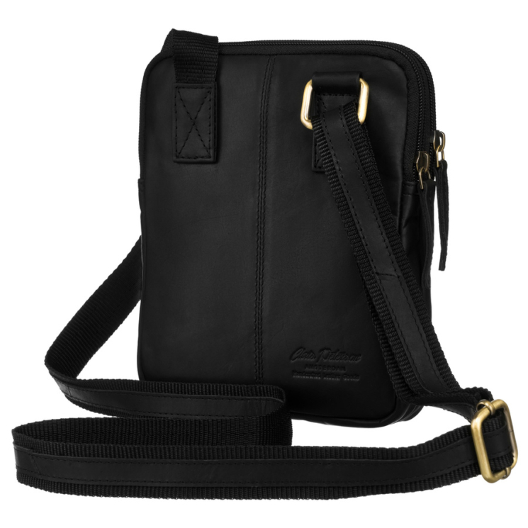 Valódi Bőr Peterson Férfi Oldaltáska fekete színben