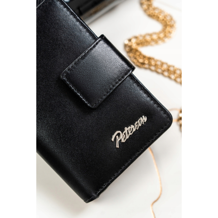 Valódi bőr pénztárca + kulcsatartó Ajándékcsomag fekete színben