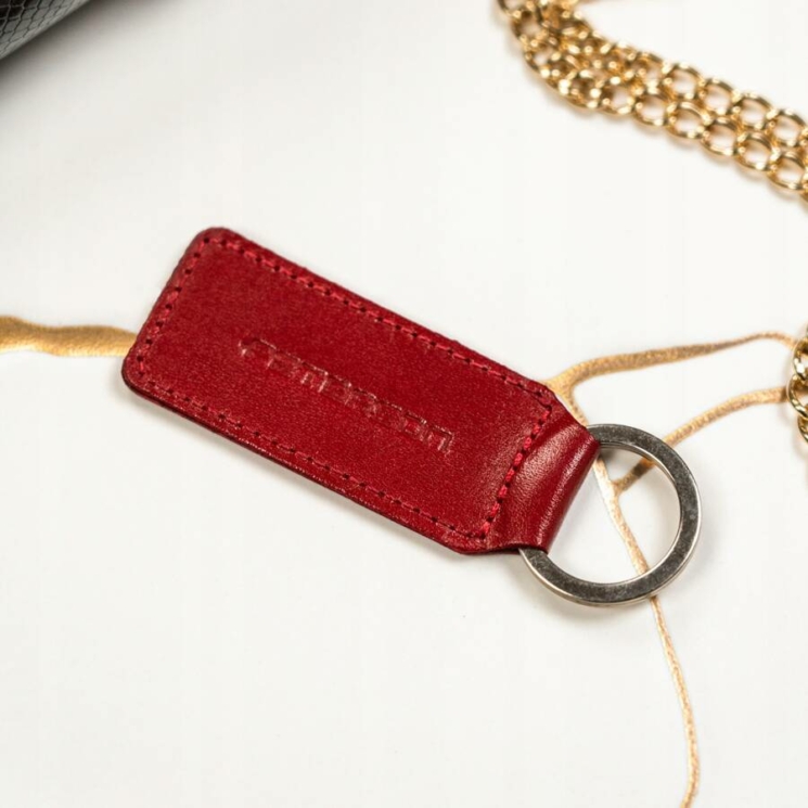 Valódi bőr pénztárca + kulcsatartó Ajándékcsomag piros színben