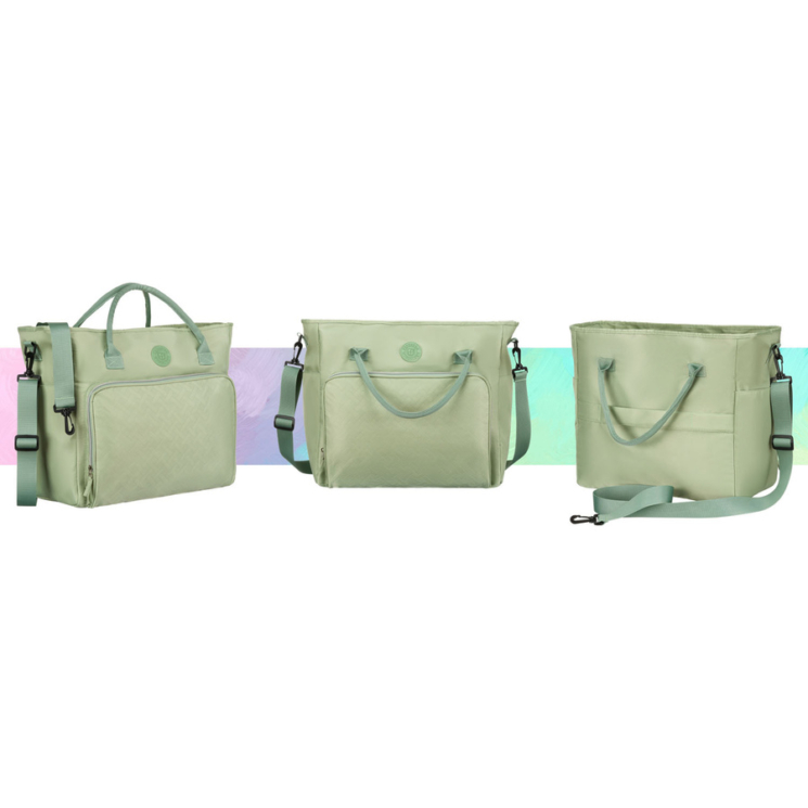 Praktikus zöld színű utazótáska bőröndtartóval Wizzair kézipoggyász méretben