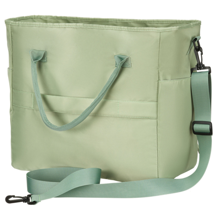 Praktikus zöld színű utazótáska bőröndtartóval Wizzair kézipoggyász méretben