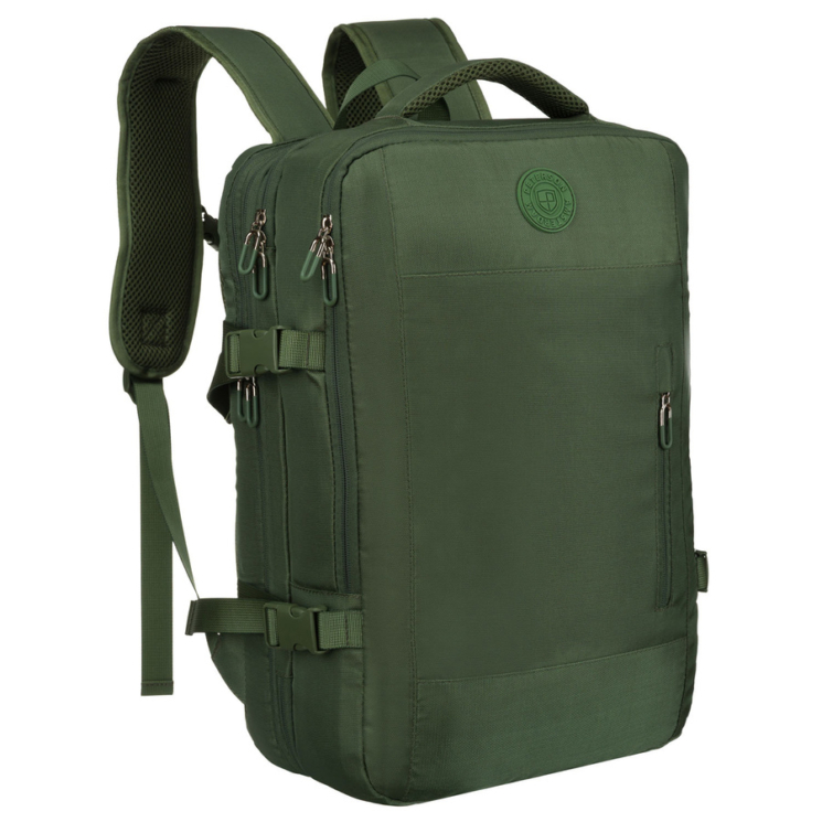 Peterson extrabővíthető zöld színű hátizsák kézipoggyász méretben 40 x 30 x 20 cm