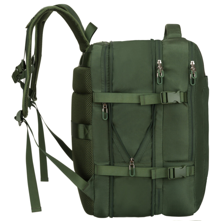 Peterson extrabővíthető zöld színű hátizsák kézipoggyász méretben 40 x 30 x 20 cm