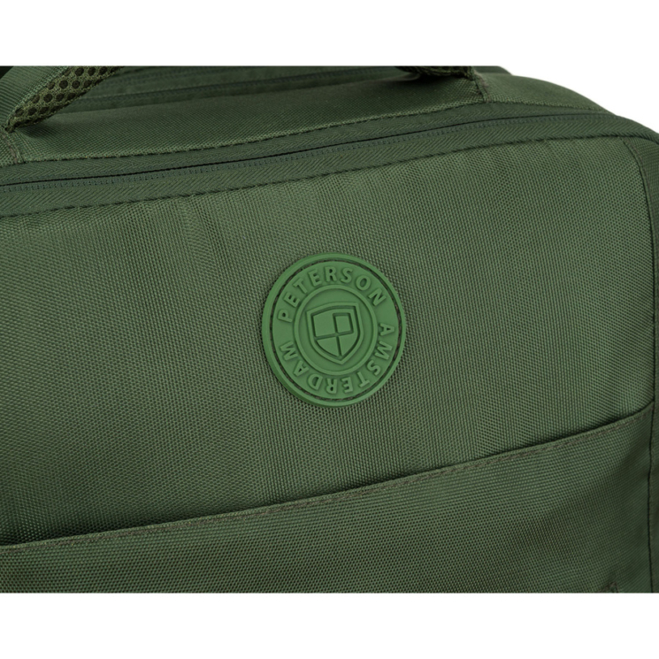 Peterson extrabővíthető zöld színű hátizsák kézipoggyász méretben 40 x 30 x 20 cm