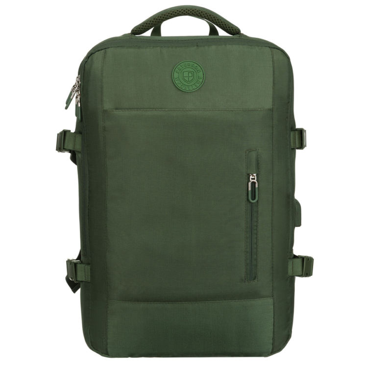 Peterson extrabővíthető zöld színű hátizsák kézipoggyász méretben 40 x 30 x 20 cm