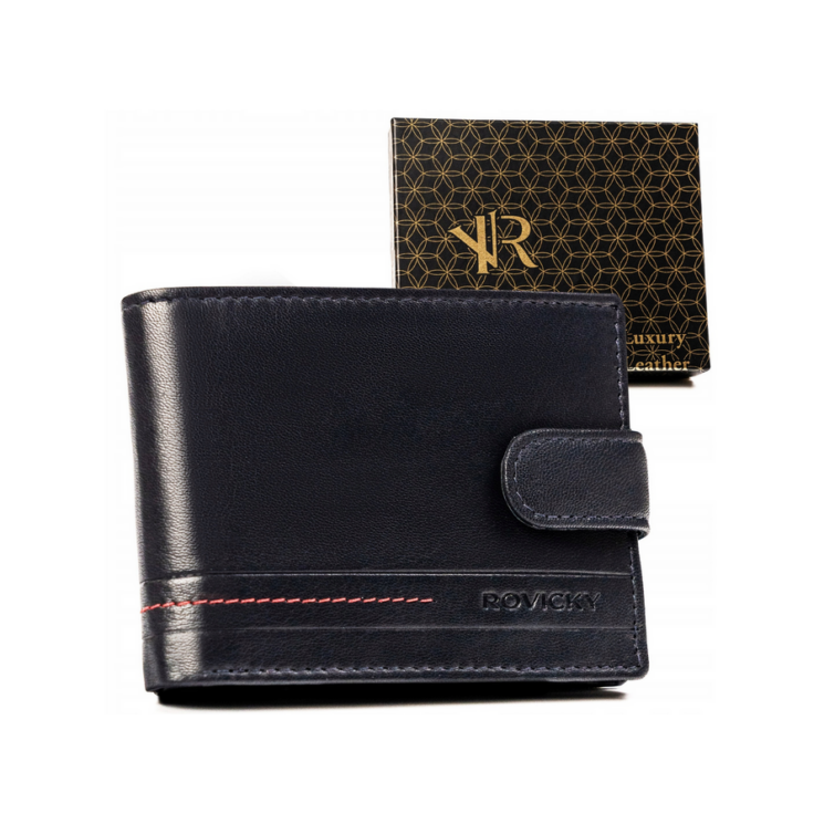 Elegáns Valódi bőr Férfi pénztárca díszdobozban kék színben