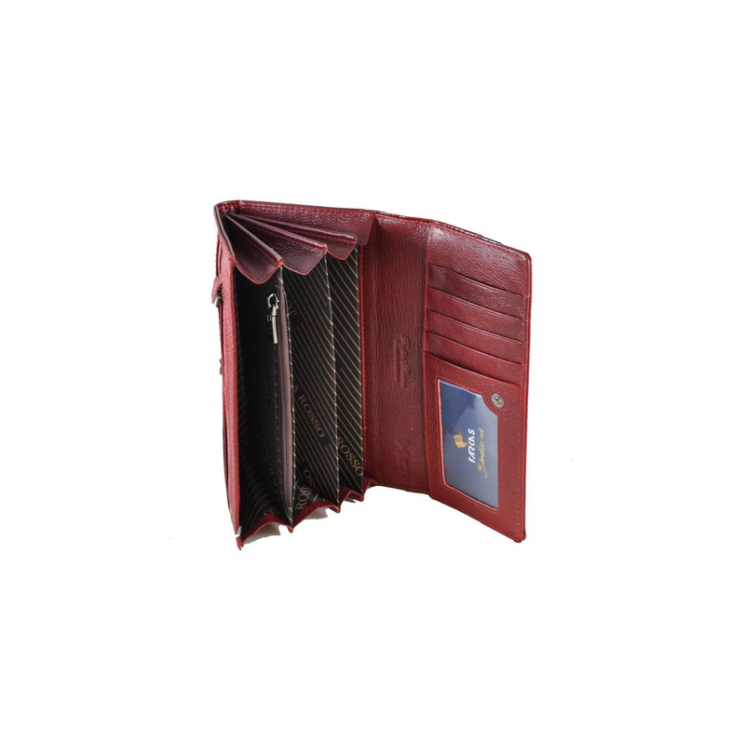 Lakk női bőr pénztárca piros színben RFID védelemmel 10207 Red