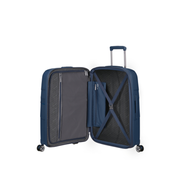 American Tourister Starvibe Spinner Bővíthető Bőrönd 67cm Navy 3 év garancia