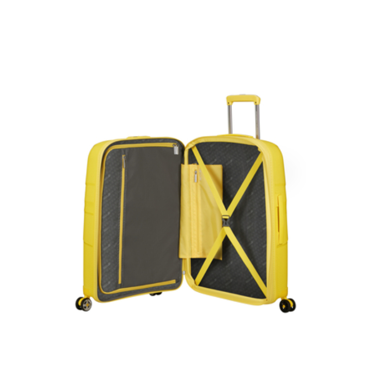 American Tourister Starvibe Spinner Bővíthető Bőrönd 67cm lemon 3 év garancia