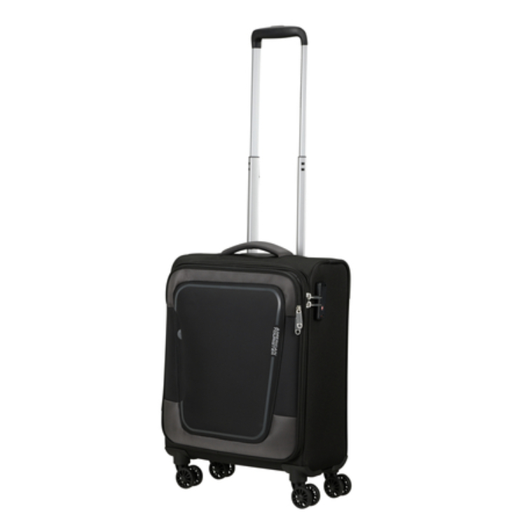 American Tourister Pulsonic Spinner Bővíthető Kabinbőrönd 55cm AsphaltBlack
