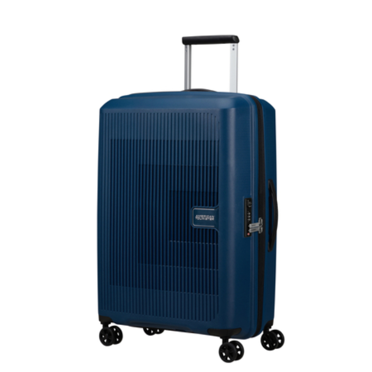 American Tourister Aerostep Spinner Bővíthető Bőrönd 67cm Navy 3 év garancia