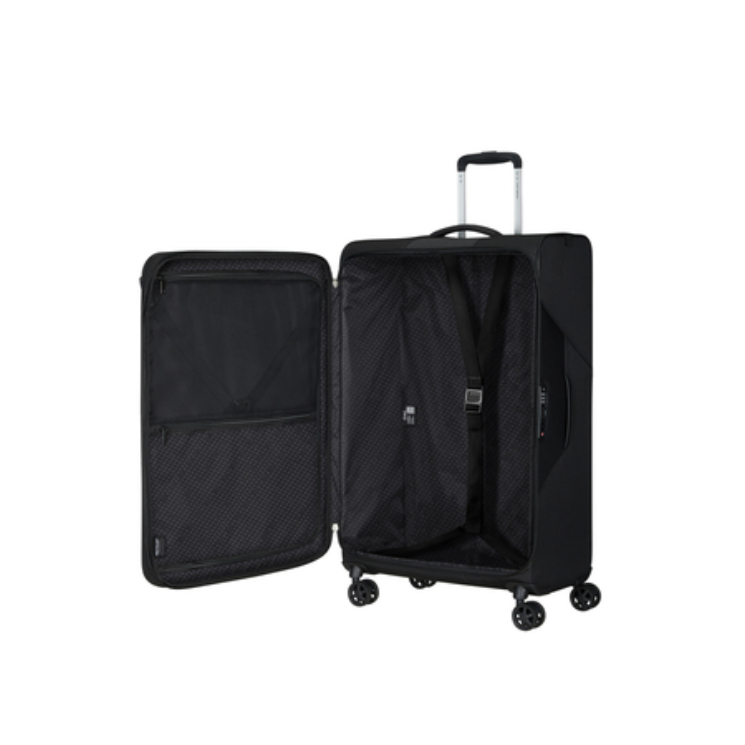 Litebeam Spinner Bővíthető bőrőnd 77 cm 5 év garancia Fekete