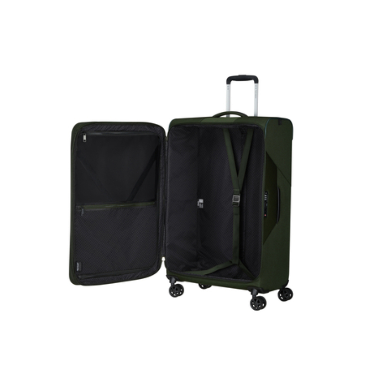 Litebeam Spinner Bővíthető bőrőnd 77 cm 5 év garancia Sötétzöld