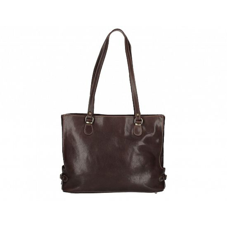 Valódi bőr női válltáska sötétbarna színben S7195 DarkBrown