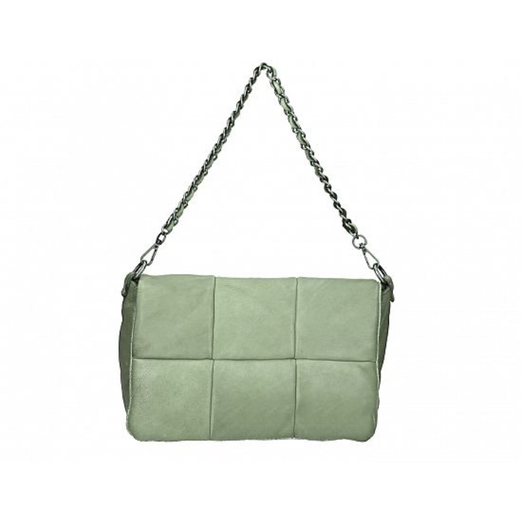 Valódi bőr női láncos táska mentazöld színben S7215 GreenMint