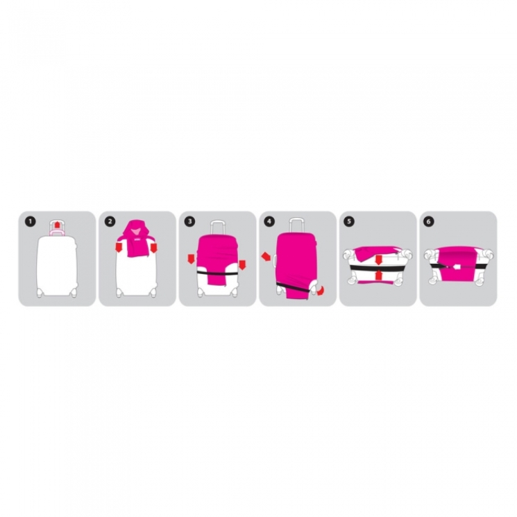 etaska Bőröndhuzat közepes méret piros színben