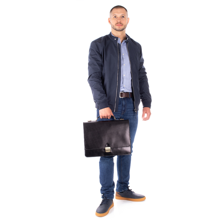 Tolltartós valódi bőr aktatáska 2 részes