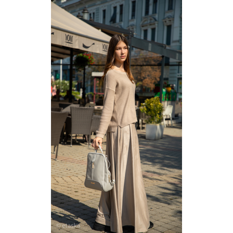 Valódi bőr női hátizsák szürke színben