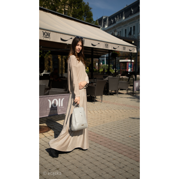 Valódi bőr női hátizsák szürke színben