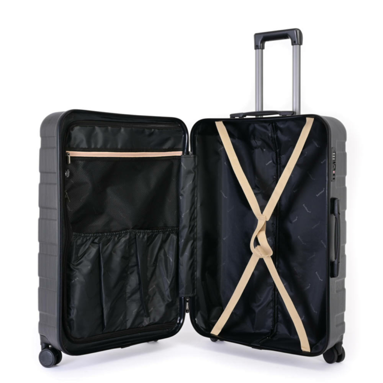 BONTOUR “BRUSHED METAL” NAGY BŐRÖND TSA ZÁR 77CM ANTRACIT SZÜRKE