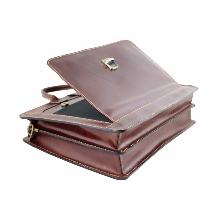 Valódi bőr aktatáska barna színben