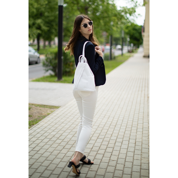 Valódi bőr női hátizsák Fehér színben S6925