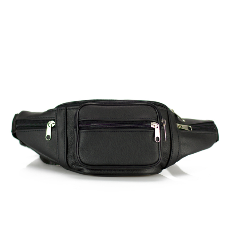 Valódi bőr övtáska fekete színben