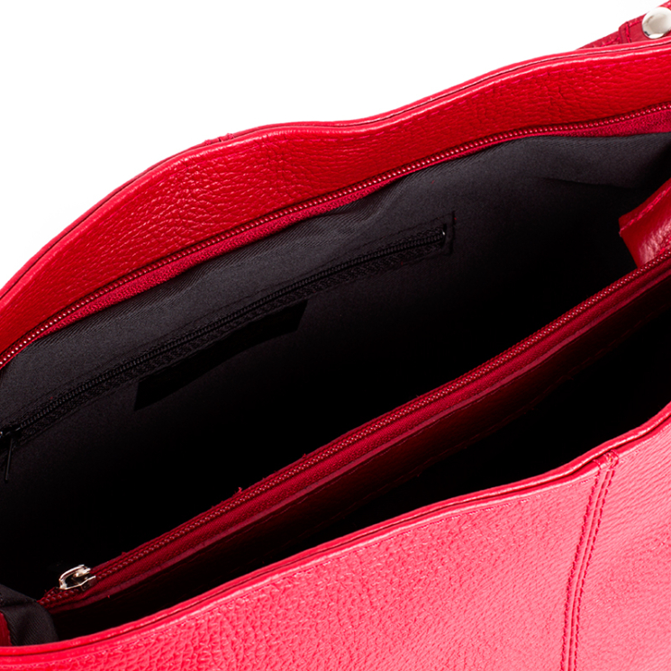 Valódi bőr női táska piros színben