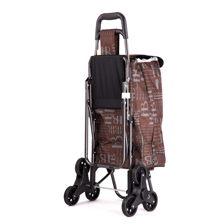 Gurulós lépcsőjáró bevásárlókocsi kihajtható ülőkével