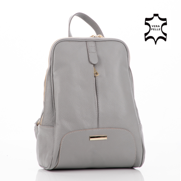 Valódi bőr női hátizsák szürke színben